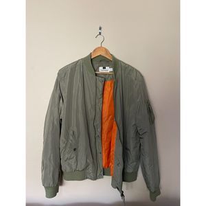 Topman Padded Lightweight Bomber Jacket, Stone (L)